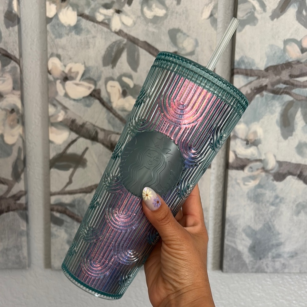 Starbucks Teal and Pink Iridescent Tumbler